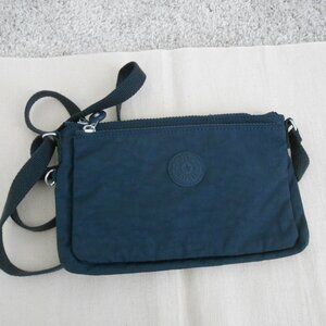 KIPLING True Blue Mikaela Double Zip Small Crossbody Bag 10" X 6", no monkey